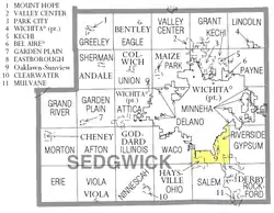 Location of Riverside Township in Sedgwick County