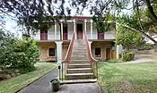 Riverview House in Lismore, NSW, an early stone built merchant's residence in Molesworth Street, photographed in 2023