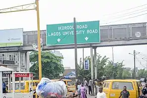 Road directional at Sabo Yaba