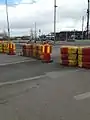 Roadblock during roadworks at Hisingen, Sweden, 2013