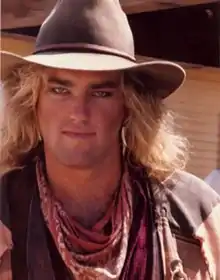 Crosby in the music video for Ratt's "Wanted Man" (1985)