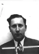 Photo of Marshak's ID badge from the Manhattan Project