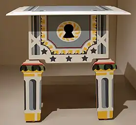 Louis XVI, lowboy; by Robert Venturi for Arc International; c.1985; laminated wood; unknown dimensions; Indianapolis Museum of Art, Indianapolis, USA