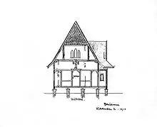 Robin Dods' architectural drawing of St. Andrew's Anglican Church, Toogoolawah