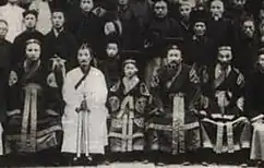 Part of the participants of the 17th Confucius Conference wear Hanfu, 1910s.