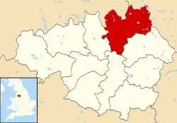 Rochdale shown within Greater Manchester and England