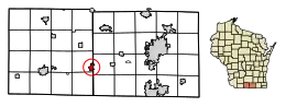 Location of Brodhead in Rock County, Wisconsin