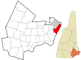 Location in Rockingham County and the state of New Hampshire