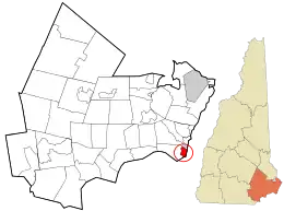 Location in Rockingham County and the state of New Hampshire.