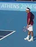 Roger Federer representing Switzerland in tennis