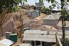 Makeshift shacks on a hill in Balukhali refugee camp, in 2018.