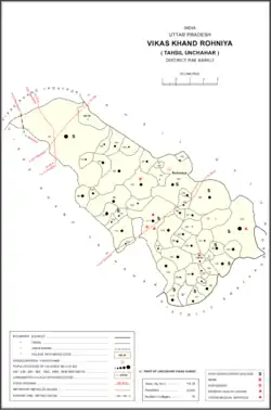 Map of Rohaniya CD block
