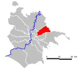 Location of Municipio IV of Rome