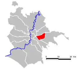 Location of Municipio V of Rome