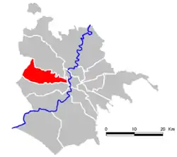 Location of Municipio XIII of Rome