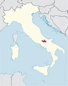 Locator map of diocese of Campobasso-Boiano