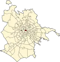 Position of the zona urbanistica within the city of Rome