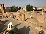 Rooftop view of the domes of the Sultan Amir Ahmed Hamam in Kashan, Iran (16th century)