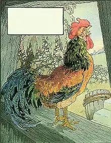 A rooster by Frederick Richardson from the Volland edition of Mother Goose.