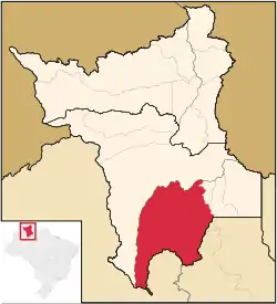 Location of Rorainópolis in the State of Roraima