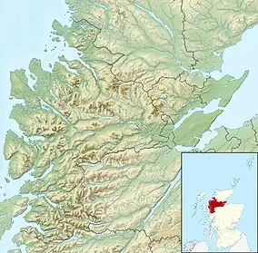 Map showing the location of Corrieshalloch Gorge National Nature Reserve