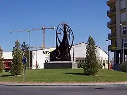 Roundabout at town entrance