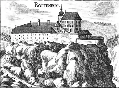 Rottenegg drawn by M. Vischer in 1674