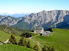 The Rotwandhaus – view from the path to the Rotwand summit