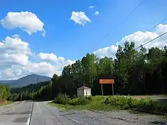 Route 299 entering Gaspésie National Park.