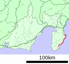 Route map for the Izu Kyūkō Line