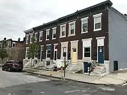 Rowhouses on the 2900 block of Pulaski Highway in Ellwood Park, Baltimore