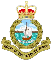 The emblem of the Royal Grenada Police Force featuring St Edward's Crown
