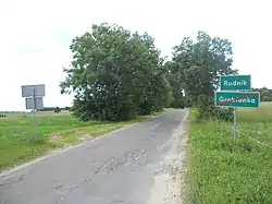 Road sign in Rudnik