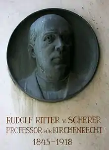 Bust of Rudolf von Scherer in the courtyard arcade of the University of Vienna