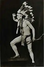 Rudolph Valentino as a native American chief, 1923
