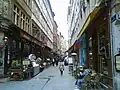 The bouchons in the central part of the street, viewed from the south