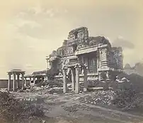 An 1868 photograph of the ruins of the Vijayanagara Empire at Hampi, now a UNESCO World Heritage Site