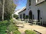 The historic house and wine cellar of the Rust en Vrede wine estate.