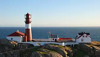 Close up view of the lighthouse