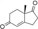 (S)-7a-methyl-2,3,7,7a-tetrahydro-1H-indene-1,5(6H)-dione.svg
