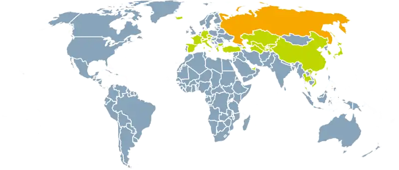 Countries served by S7 Airlines