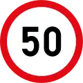 Speed limit of 50 km/h