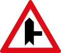 Side road junction to right