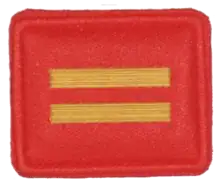 SANDF - Embossed Good Conduct Badge - SA Army - SA Army Band Uniform - National Flag Red with Gold Stripes - Level II