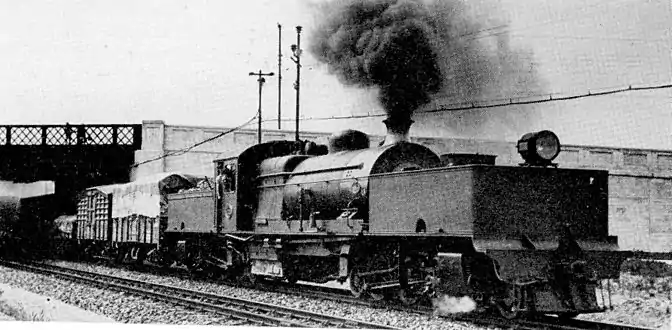Class GD no. 2222 on the down Caledon goods from Cape Town, c. 1940