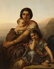 Gypsy woman with two children (1852) by Louis Gallait