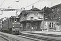 Locomotive of a cargo train at Letten station (1985)