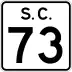 South Carolina Highway 73 marker