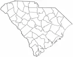 Location of Jamestown, South Carolina