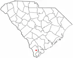 Location of Ridgeland, South Carolina